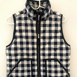 J.Crew Plaid Quilted Puffer Vest - Size S (EUC)